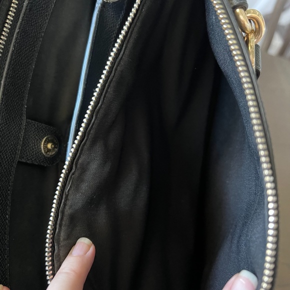 Coach Carryall Mini Brooke Light Goldlack Leather Shoulder Bag - Picture 10 of 16